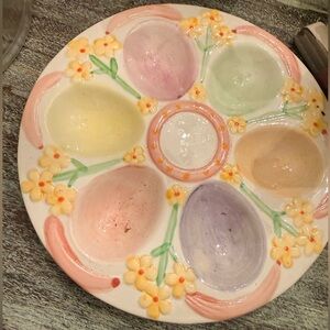 Floral Pastel Ceramic Egg Plate